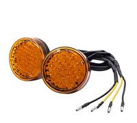 Motorcycle turn Signal Light Amber 2PCS Feux Clignotants Ronds pour Moto Ambre,Universal 12V Moto LED Réflecteur Moto Feux Arrière Feux de Position de Frein Moto pour Moto/Camion/Voiture/Camionnette