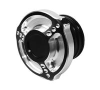 Motorcycle Universal Clockwise Tank Cover Fuel Oil Gas Cap Compatible With Sportster Dyna Softail Touring Road Street Electra Glide(I Black)