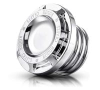 Motorcycle Universal Clockwise Tank Cover Fuel Oil Gas Cap Compatible With Sportster Dyna Softail Touring Road Street Electra Glide(C Chrome)