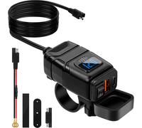 Motorcycle Usb Socket,Qc3.0 Usb&pd Type C Car Charger Socket,12v Waterproof Motorcycle Usb Charger With Switch And Led Voltmeter For Marine Boat Caravan