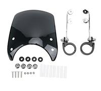 Motorcycle Windshield Headlight Fairing 180° Adjustable Universal for 1.5-1.6in Front Fork (Black)
