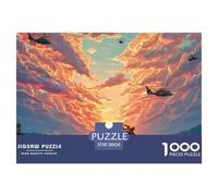 Motorcyclist on Fire Rides Through The Desert 1000 Pièces Carton Extra-épais Lot de Puzzles Wolf and Sunset Stimulant Et Éducatif Jeu Créatif Puzzles As Birthday Gifts 38x26cm/1000pcs