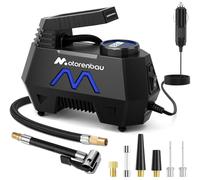 Motorenbau Gonfleur de pneus Portable, compresseur d'air 150 PSI pour pneus de Voiture, Accessoires Auto, Pompe Automatique 12 V CC avec manomètre numérique et lumière LED pour Moto, vélo, Ballon