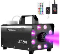 MOTORENBAU Machine à Fumée, 500W Machine à Brouillard avec Télécommande Sans Fil et 13 LED Lumière Effet Stroboscopique en Couleurs,pour DJ disco,Halloween,Noël, Mariages Étapes Fêtes et Spectacles