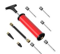 Motorenbau Pompe à Ballon de Sport avec 5 Aiguilles de Rechange, Pompe à Ballon Portable pour Football, Rugby, Volley-Ball, Basket-Ball, Handball et d'autres Ballons gonflables, Pompe à air