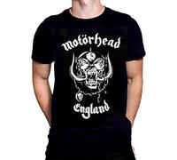 Motorhead England T-Shirt Hommes Official Marchandise Officielle Rocker Biker Fashion T-Shirt Coton Noir à Manches Courtes (L)