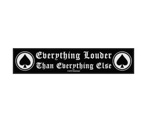 Motorhead Patch Everything Louder Band Logo Nouveau Officiel Woven Strip 21Cm X Size Accessory Size