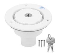 Motorhome Water Locking Cap, Gravity Freshwater Inlet Lock Locking Water Filler Cap with 2 Keys White for Rv Motorhome Boat (White)