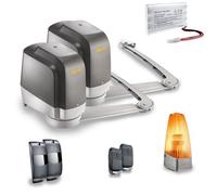 Motorisation à bras Lockyvia Essential RTS pour portail battant - Livrée avec 2 télécommandes Keypop, feu clignotant, batterie de secours et photocellules - Compatible app TaHoma