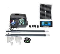 Motorisation pour portail coulissant, Kit d'ouvre-porte automatique, opérateur solaire robuste à double porte for portes battantes jusqu'à 16 pieds ou 440 livres, GSM en option(Kit3)