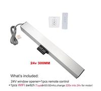 Motorisation pour portail coulissant, Ouvre-fenêtre Tuya for maison intelligente, 400mm 300MM 200MM, actionneur de chaîne motorisé, lucarne à battants(Kit5 300mm WIFI)