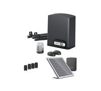 Avidsen Orea 550 Solaire, Motorisation Portail Coulissant Solaire, Kit Automatisme Complet, Jusqu'à 8m et 500kg, Panneau Solaire 20W, 4 Télécommandes, Sécurité, Arrêt sur Obstacle, sans Fil, Gris