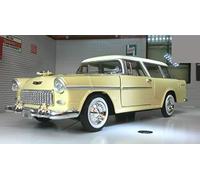 MotorMax 1/24 Scale Metal Model 73248 - 1955 Chevrolet Bel Air Nomad - Yellow