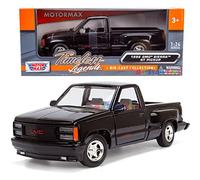 Motormax 1992 GMC Sierra GT Pickup Truck 1/24 Diecast Model Car Black 73204