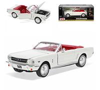 Motormax Ford Mustang 1964 1/2 Cabriolet Blanc James Bond 007 Doigt d'or 1/24 Modèle Voiture