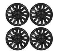 MotorMinds Capeur de Moyeu de Roue de 4 PCS, Moyeu de Roue de Style Turbine, Capuchon de Moyeu de Protecteur de Couverture de Bord Complet, Plaquette de Couverture de Moyeu de Roue (Noir Mat)