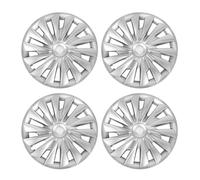 MotorMinds Capeur de Moyeu de Roue de 4 PCS, Moyeu de Roue de Style Turbine, Capuchon de Moyeu de Protecteur de Couverture de Bord Complet, Plaquette de Couverture de Moyeu de Roue (Argent Vif)