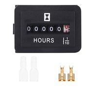 MotorMinds Jauge Horaire de Compteur Horaire, Jauge de Compteur Horaire Mécanique DC 6-80 V pour Bateau à Moteur de Générateur de Moteur à EssenceDiesel (HM001)