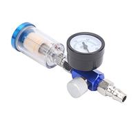 MotorMinds Pistolet Régulateur de Pulvérisation Pneumatique 1/4 Manomètre avec Filtre à Air pour Piège à Eau en Ligne, Manomètre de Séparateur, Filtre pour Séparateur D'huile et