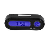 MotorMinds Thermomètre de voiture, voltmètre, horloge, 2 en 1, pour intérieur de voiture, mini horloge électronique, thermomètre et voltmètre