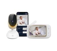 Motorola Baby Comfort 85 Connect Babyphone Vidéo avec Fonction Pivotante/Zoom/Wi-Fi, Ecran Couleur 5,0", Vision Nocturne Infrarouge, Audio Bidirectionnel/Capteur de Température, Blanc