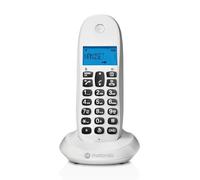 Motorola C1001CBW+ - Téléphone sans Fil numérique DECT - Blocage des appels, Identification de l'appelant, Mains Libres, répertoire de 50 numéros, écran rétroéclairé - Blanc