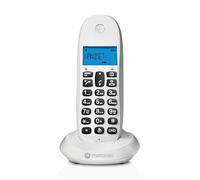 Motorola C1001CBW+ - Téléphone sans Fil numérique DECT - Blocage des appels, Identification de l'appelant, Mains Libres, répertoire de 50 numéros, écran rétroéclairé - Blanc