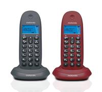 Motorola Voice - Téléphone Fixe DECT Sans Fil C1002GW avec Interphone et Transfert d'Appel, Écran Rétroéclairé LED et Mode ECO, Fonction Sourdine, Haut-Parleur Mains Libres