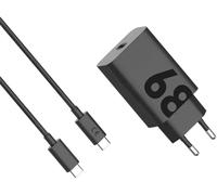 Motorola - Chargeur Mural 68 W, USB-C, Technologie de Charge Rapide, Chargement sécurisé pour Vos appareils - Noir