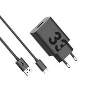 Motorola Chargers - Chargeur Rapide USB-PD Turbopower 33 W avec câble USB-A vers C de 1 M. Important Logo « M », Produit Authentique.