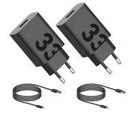 Motorola Chargers - Lot de 2 chargeurs/adaptateurs Secteur muraux Turbopower 33W avec 2 câbles USB-C de 1 m. Important Logo « M », Produit Authentique.