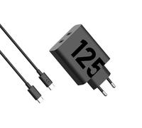 Motorola Chargers - TurboPower Chargeur Dual Port GaN 125 W avec câble USB-C vers USB-C de 1 m 6,5 A pour Chargement de téléphone et Ordinateur Portable Haute Puissance