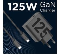 Motorola Chargeur Turbopower 125W Duo-Port + câble USB-C Noir W129038786