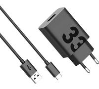 Motorola Turbopower 33 - Chargeur Rouge Electrique avec Câble USB-C - USB-C 33W - Charge Rapide