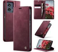 Motorola Edge 50 Fusion Premium Pu Leather Case Card Slots Wallet Pouch With Stand Function Flip Case Cover For Motorola Edge 50 Fusion \ Vino Rosso