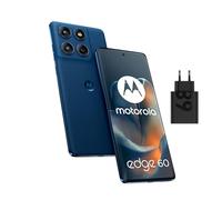 Motorola Edge 60 Smartphone Débloqué 12 Go + 256 Go, Écran 6,67" AMOLED, Appareil Photo 50 MP, Batterie 5200 mAh, Gibraltar Marine (Bleu), Coque + Chargeur 68W et Câble USB-C Inclus