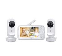 Motorola indoor Baby Ease 35 Double Moniteur de bébé avec 2 caméras 5" vidéo écran HD écran divisé Vision Nocturne 720p Communication bidirectionnelle berceuses Zoom température ambiante Blanc