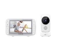 Motorola MBP 485 - Babyphone avec Caméra - Écran 5" - Temperature, Micro, zoom, berceuses - Blanche