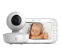 Motorola MBP 50 - Babyphone Vidéo avec Grand Écran 5.0", Éco Mode, Vision Nocturne Et Capteur de la Température Ambiante, Couleur Blanc