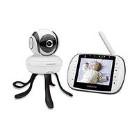 Motorola MBP36S/SC - Moniteur Vidéo Bébé avec Écran LCD Couleur 3,5", Panoramique, Inclinaison et Zoom à Distance - Mode Éco Et Vision Nocturne - Blanc