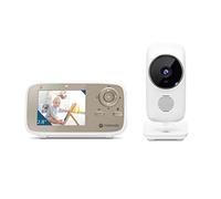 Motorola MBP483 - Moniteur vidéo pour bébé de 2,8 pouces avec zoom numérique, audio bidirectionnel et affichage de la température ambiante - Blanc