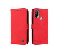 Motorola Moto E20 Etui Pour/E30/E40 Supports De Fente Pour Carte Sangle Courte Antichoc Portefeuille Longue Sangle Rouge