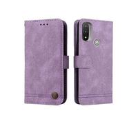 Motorola Moto E20 Etui Pour/E30/E40 Supports De Fente Pour Carte Sangle Courte Antichoc Portefeuille Longue Sangle Violet
