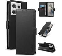 Motorola Moto Edge 50 Pro Wallet Case - [Rfid Protection] Luxury Pu Leather Magnetic Case With Kickstand Shockproof Black