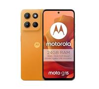Motorola Moto g15 24 Go (8 Go + 16 Go RAM Boost)/256 Go orange, Espagne, écran de 6,72" FHD+, système de caméras de 50 MP et objectif ultra grand angle, batterie 5100 mAh, charge TurboPower, Soft Luxe
