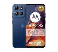 Motorola Moto g15 24 Go (8 Go + 16 Go RAM Boost)/512 Go Bleu, Espagne, écran de 6,72" FHD+, système de caméras MP et Objectif Ultra Grand Angle, Batterie 5100 mAh, Charge TurboPower, Soft Luxe