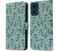 imoshion Bibliothèque design pour le Motorola Moto G34 - Fleurs bleues