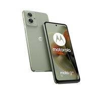 Motorola Moto G55 5G Smartphone (écran FHD+ 6,49", appareil photo 50 Mpx, 8/256 Go, 5000 mAh, Android 14), vert fumé (cuir synthétique végétalien) avec étui de protection