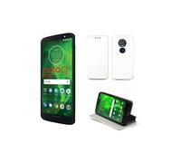 Motorola Moto G6 PLAY / Moto E5 4G : Etui blanc Slim Cuir Style avec stand - Housse noire coque anti choc de protection smartphone pour (Lenovo) Moto