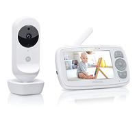 Motorola Nursery VM34 - Babyphone avec Caméra - écran Couleur 4,3 Pouces - Vision Nocturne Infrarouge - Berceuses, Blanc